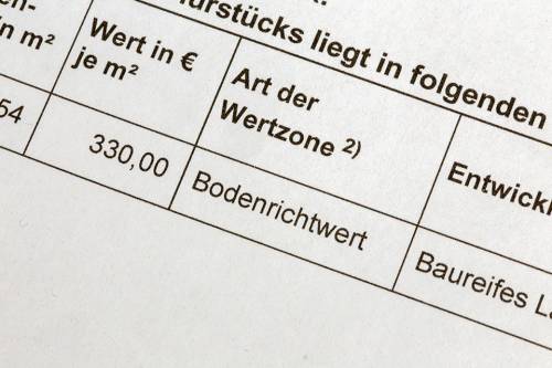 Foto: Dokument mit Bodenrichtwert